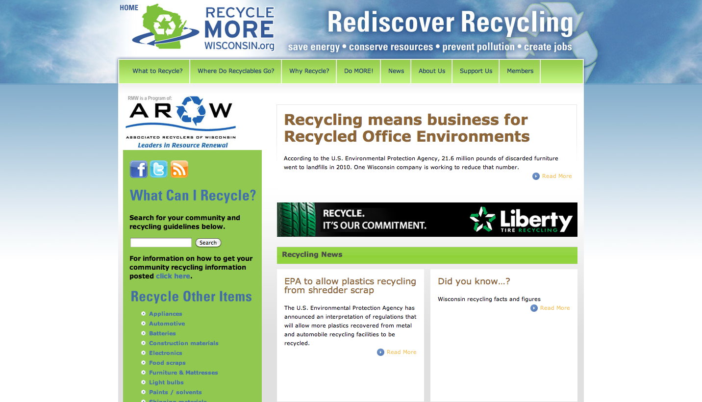 Recycle More Wisconsin Website
