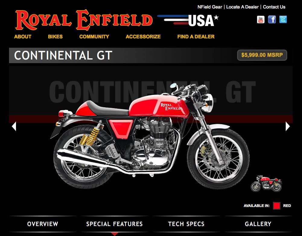 Royal Enfield Motorcycle Web Site