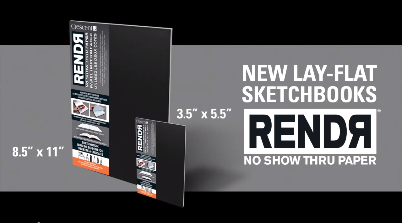 Crescent RENDR No Show Through, Lay-flat Sketchbook Video