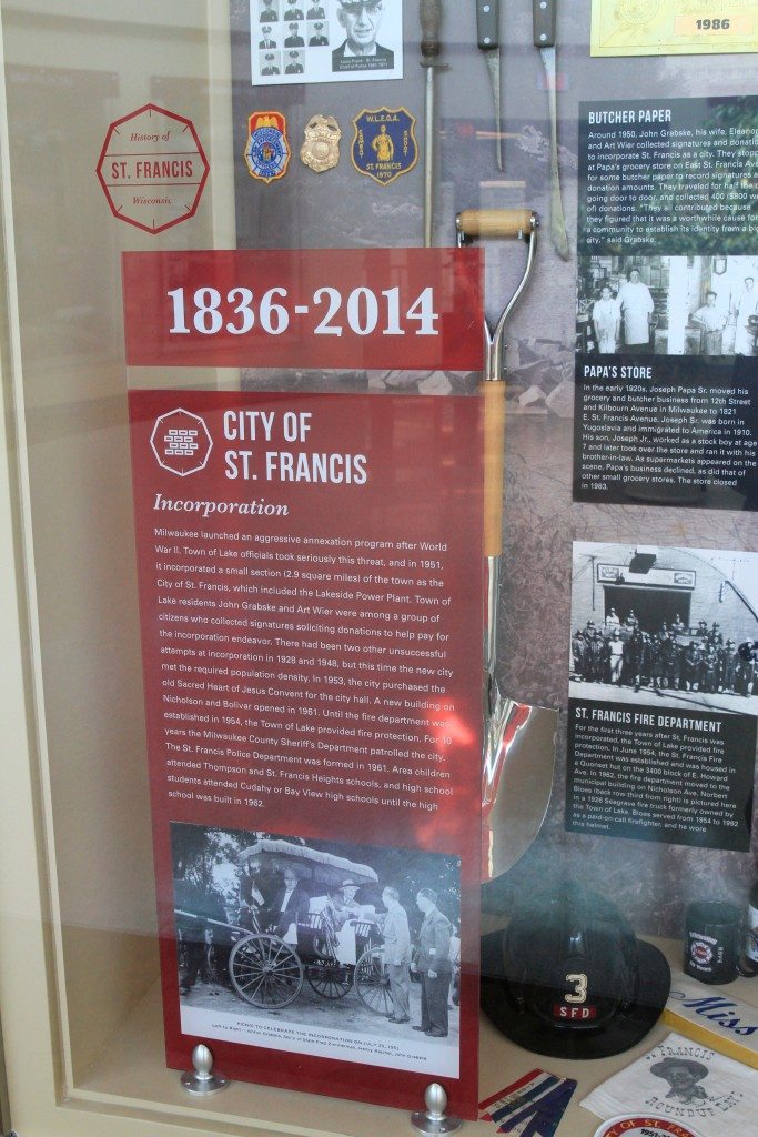 St Francis Historical Society Display Case Detail