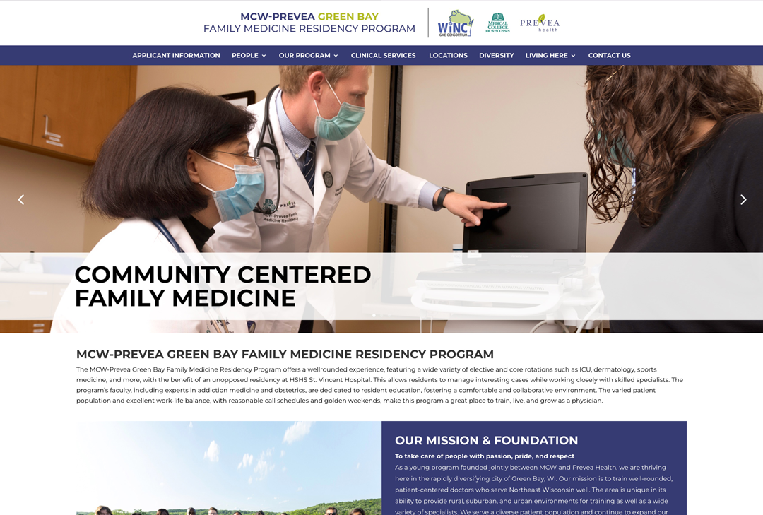 MCW Family Medicine Residency Websites