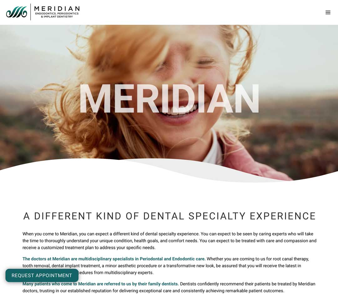 Meridian Endodontics, Periodontics, and Implant Dentistry’s New Website Journey 